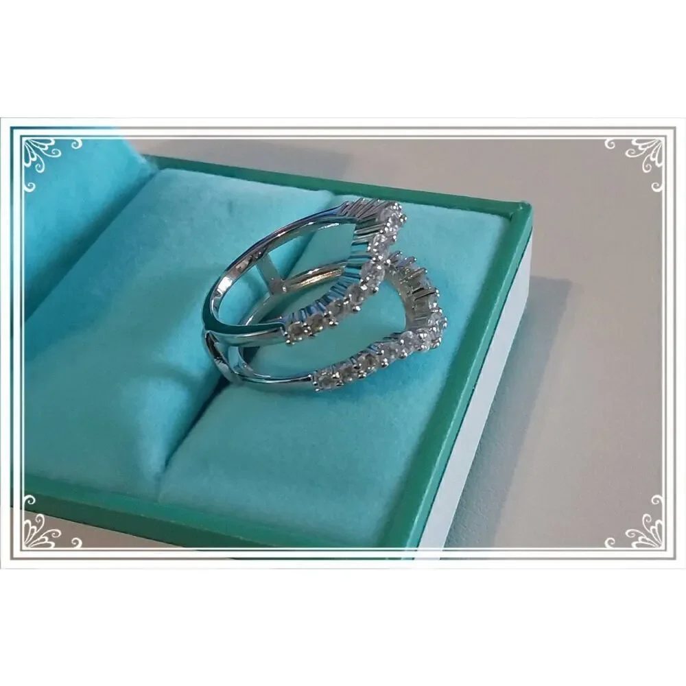 Gorgeous 10.18 Ct. Genuine Diamond Simulant Oval~Baguette~Round Bridal Set #8